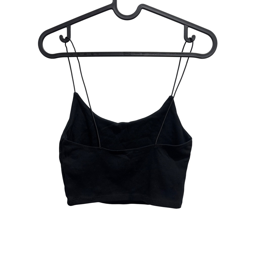Zara Black Cropped Cami Top Spaghetti Strap Tank Sleeveless